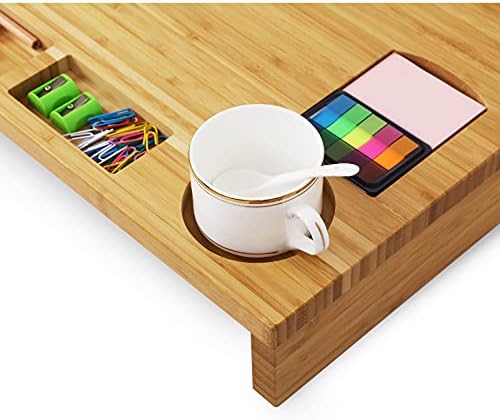 SONGMICS Bamboo Monitor Stand with Storage Organizer