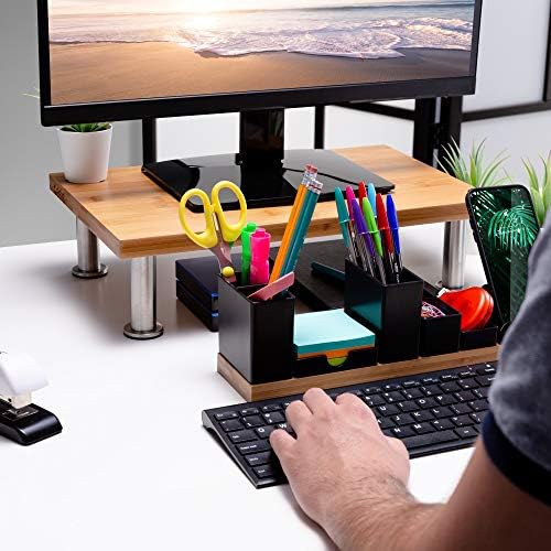 The Original Bamboo Monitor Stand Desk Shelf