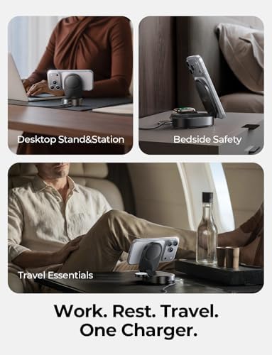 LISEN Qi2.2 25W 3-in-1 Foldable Charging Station